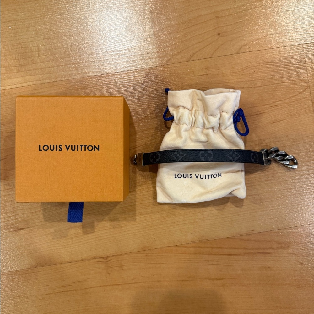 Louis Vuitton Black and Silver Bracelet